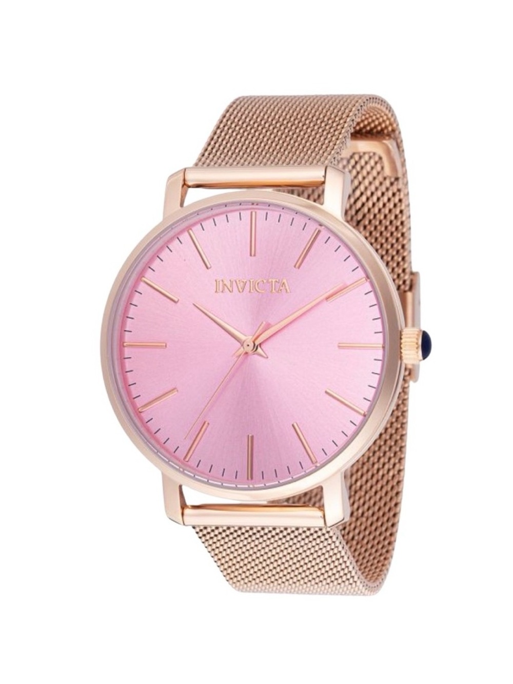 Invicta Rose Gold 38 mm Mesh Watch with Pink Sunray Dial